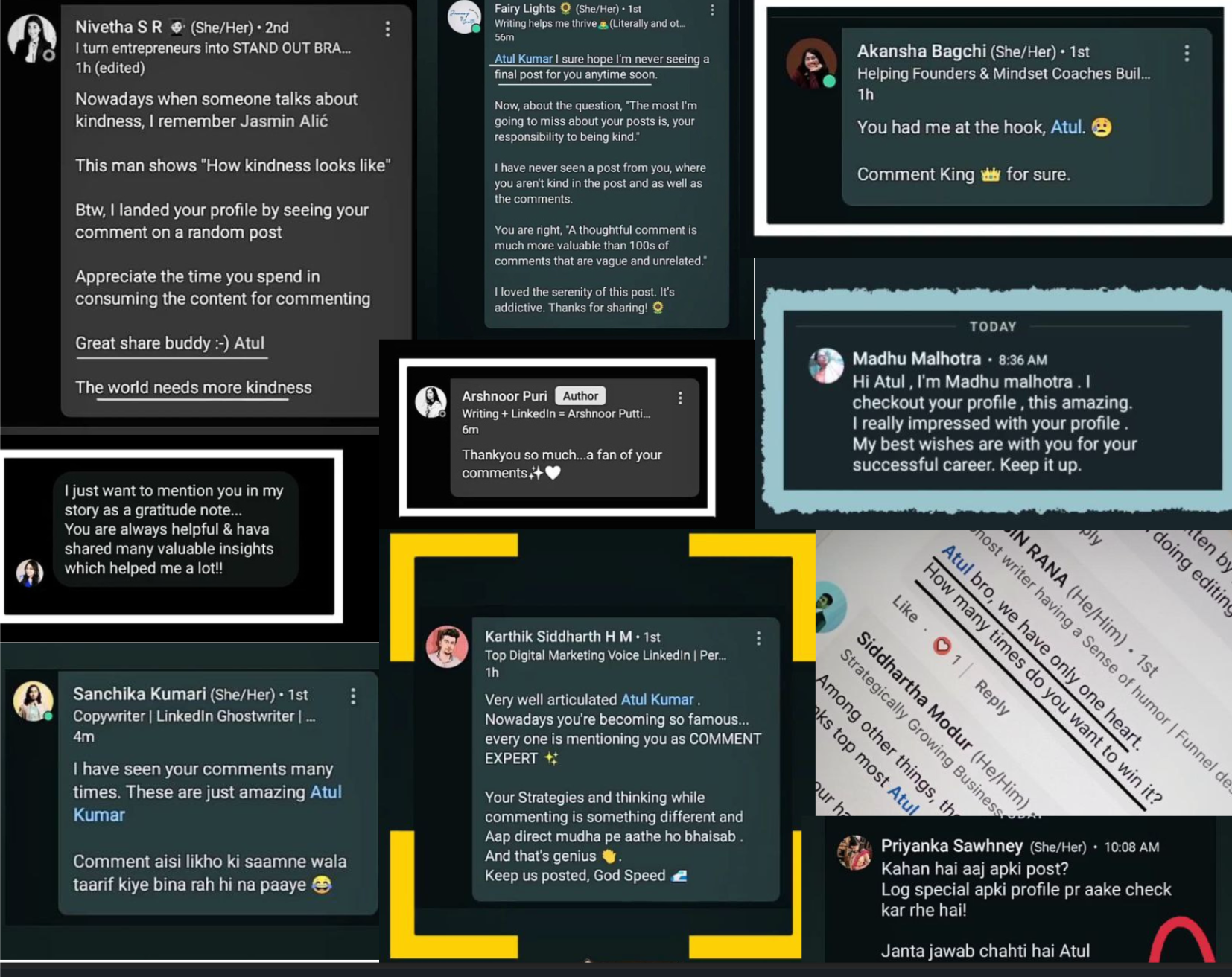 LinkedIn testimonials collage 1