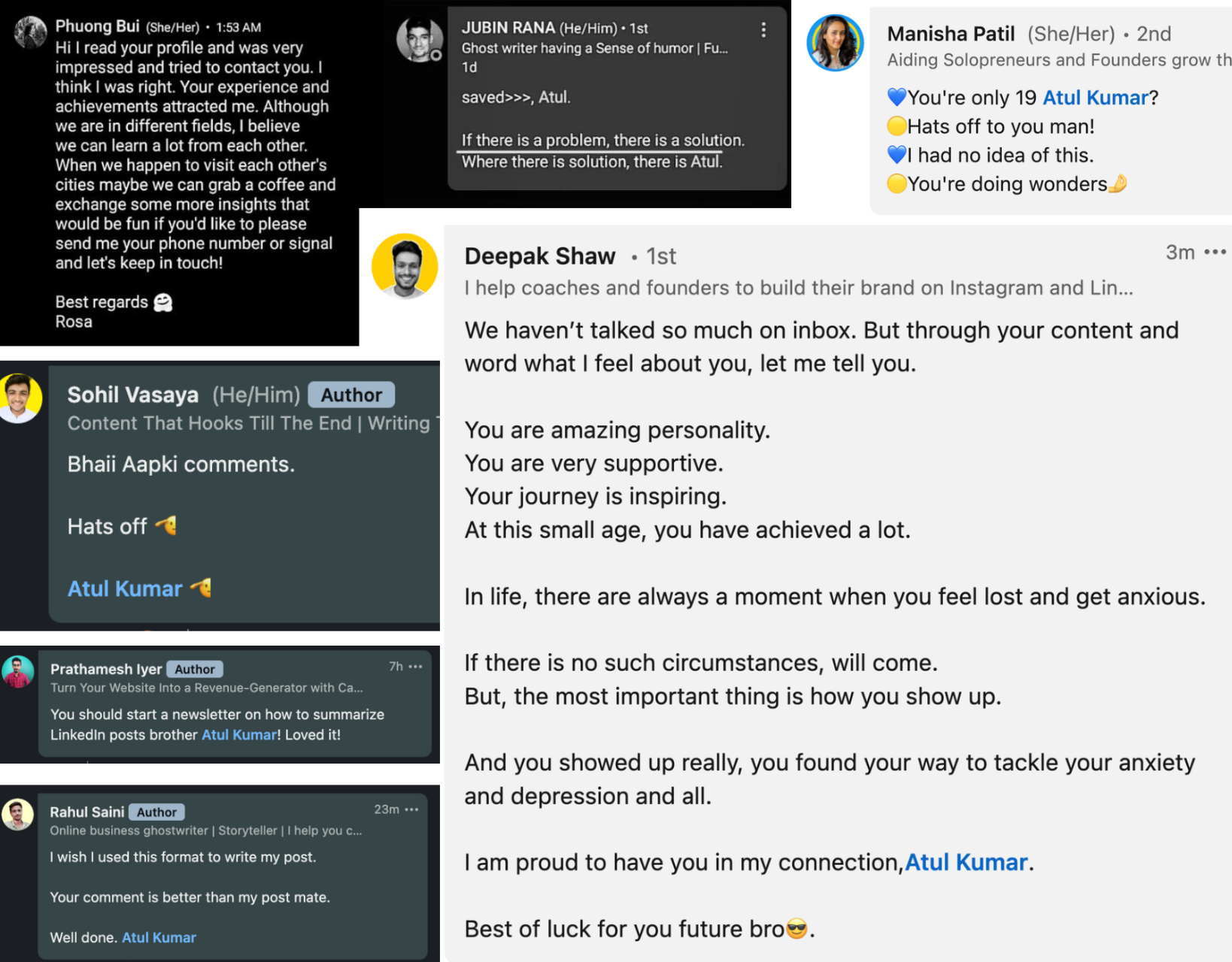 LinkedIn testimonials collage 2