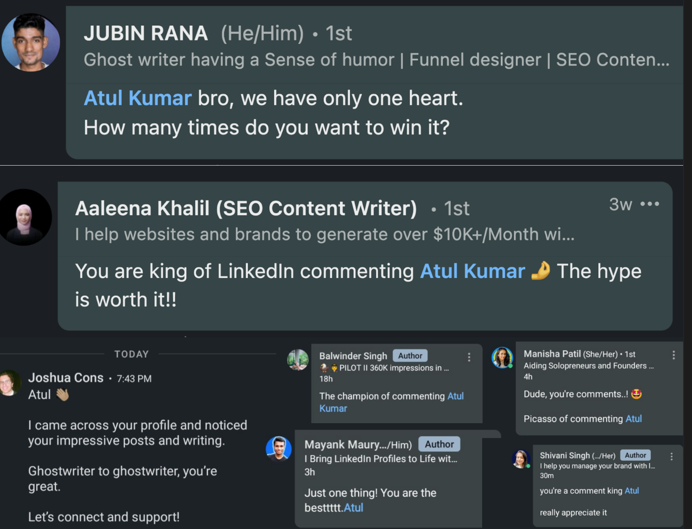 LinkedIn testimonials collage 3