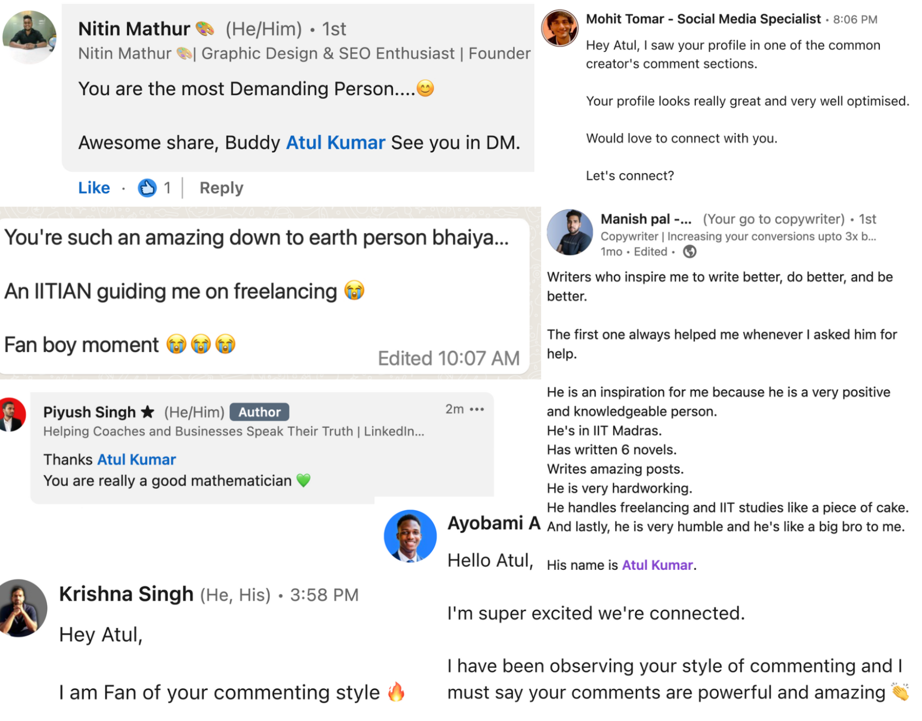 LinkedIn testimonials collage 4